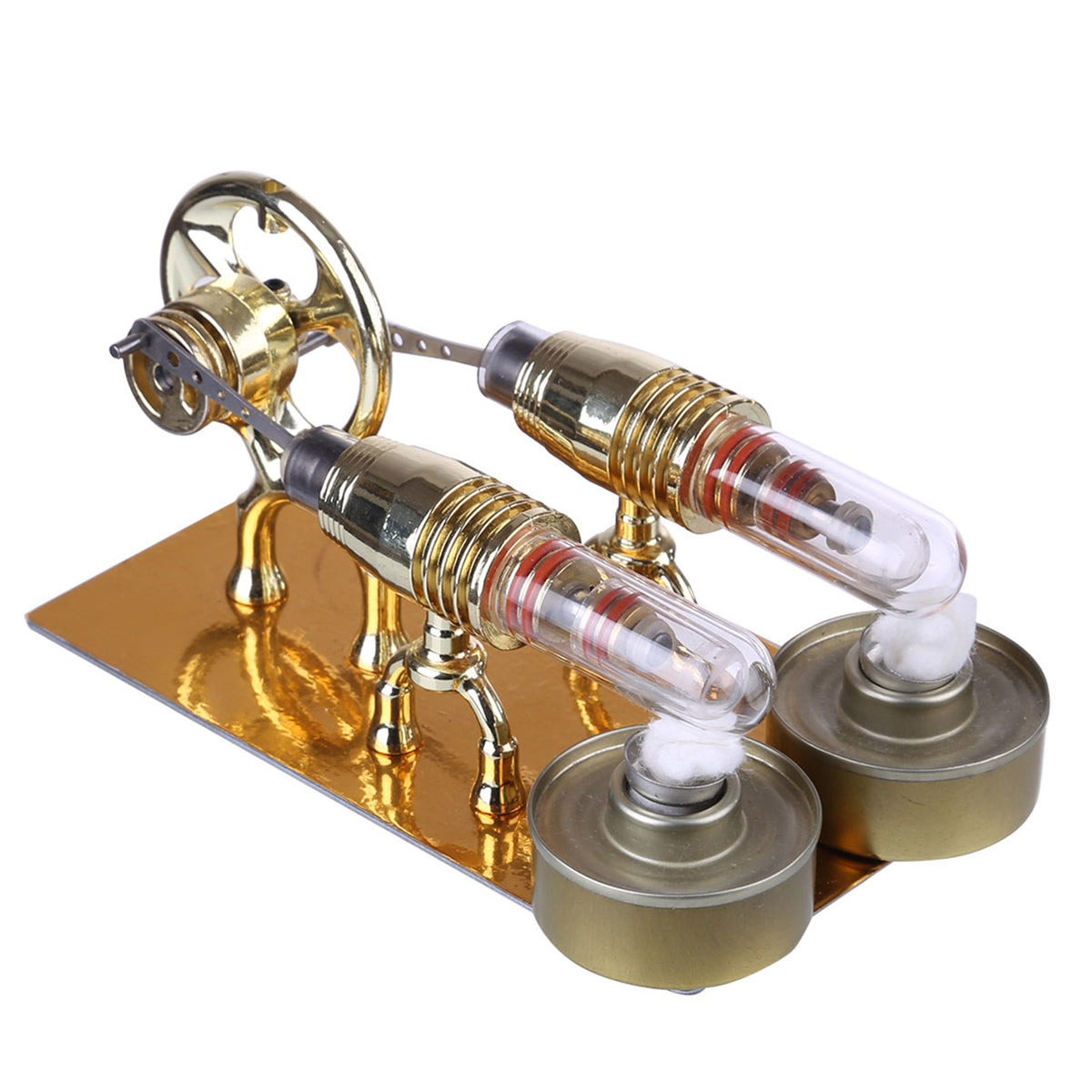 ENJOMOR Vintage 4-Blade Heat Powered Thermal Stove Fan Stirling Engine Physics Science Experiment Toy